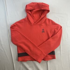 Psycho Bunny Comfy Lounge Hoodie SIZE S Red Soft Knit Pullover Relaxed Crop